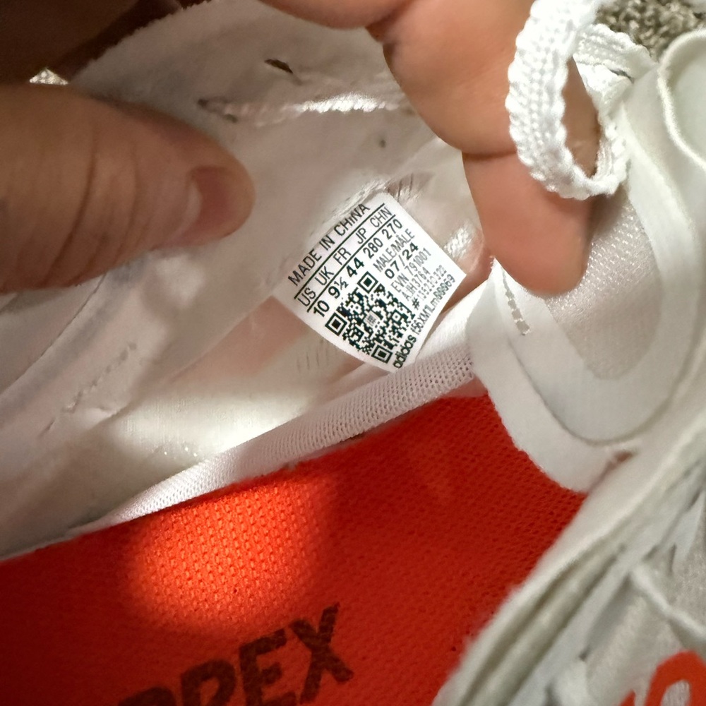 adidas Terrex Trail Running Shoes White with Orange Accents - Picture 8 of 8